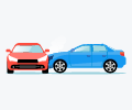 側面に衝突された車
