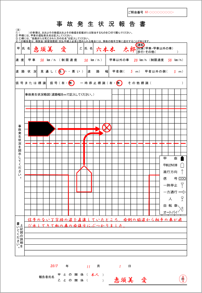 書 書き方 報告 事故